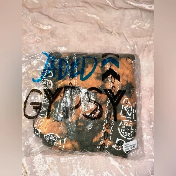 NWT Jaded Gypsy FROM HERE AND BEYOND PANTS BLEACHED OLIVE BANDANA - Picture 6 of 7